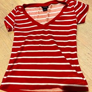 Red striped tee